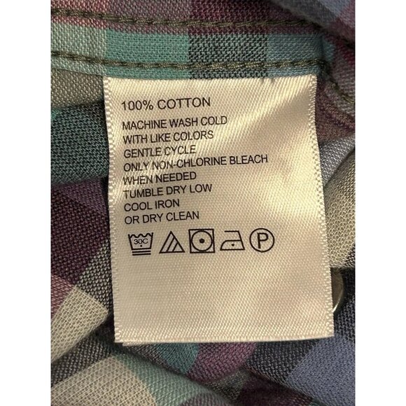 Tommy Bahama Men's Big and Tall 3XB Coastline Cord Verde Plaid Trout Green Shirt - Picture 9 of 9